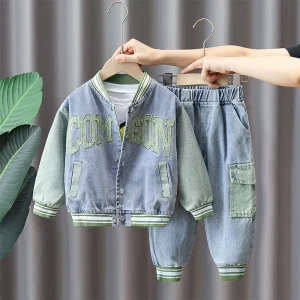 Fashion Letter Jeans 2 Pieces Children’s Clothing Sets Fall Boys 2 Year Old to 10