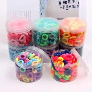 Fashion Mini Hairband for Kids High Stretch Fabric with Colorful Seamless Design Rubber Band Hair Accessory