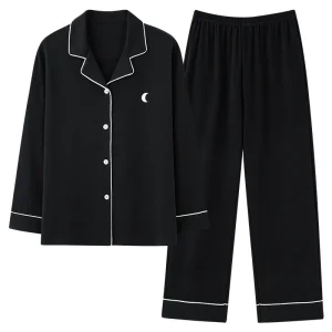 Fashion New High Quality Casualwear Two Piece Long Sleeve Satin Pajama Set Girls Women’s Sleepwears