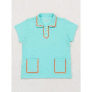 Fashion Style Pure Blue Color Kids Polo Shirt Long Sleeve Quick Dry Polyester Cotton for Boys and Girls Summer