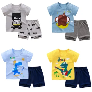 Fashion Summer Children Boutique Clothing Shorts Set Little Kids Girls Boys Clothing Sets 2pcs Baby Clothes