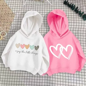 Fashionable Girls Clothing Sets Spring Autumn Thin Pullover Love Printed Sweater for Children Cross Border Fashion