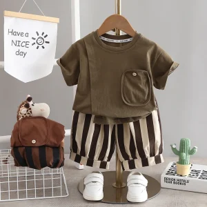 Fashionable Kids Wear Boys Short-sleeved Two Piece Sets Kid Clothing Boy
