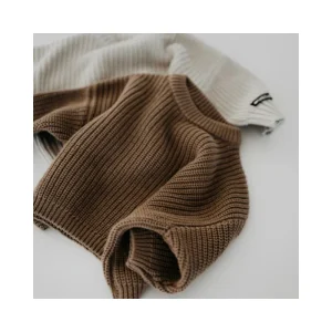 Fast Shipping Custom Knitted Chunky 100% Cotton Infant Toddler Long Sleeve Pullover Hand Embroidered Baby Boy Sweaters
