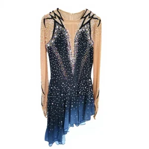 Figure Skating Dress Girls Competition Costume Latin Dress Rhinestones Mesh and Spandex Dress for Performance Sets