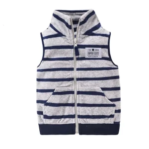 Fleece Waistcoat Winter Soft Quality Girl Zipper Sleeveless Jacket With Pockets Baby Boy Cute Vest