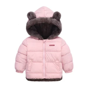 Fleeced Cotton Kids Winter Boys and Girls Down Coats and Jackets