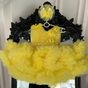 Floral Girl Princess Style Wedding Party Dress Ball Gown Applique Birthday Performance Dress