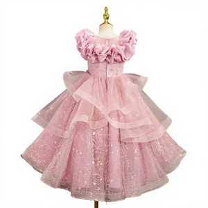 Flower Girl Wedding Dress Little Girls Princess Dress Sleeveless Appliqued Birthday Piano Performance Long Beach