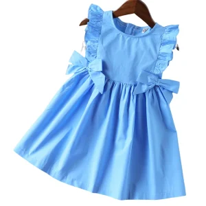 Fly Sleeve Ruffle Dresses for Girls 5 6 Girls Summer Dress Fashion Kids Gown Girl Dresses Birthday Party