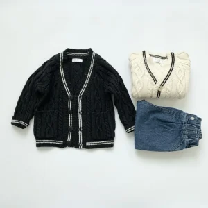 Four Seasons Children’s Sweaters Solid Color Fancy Pattern Boy Girl Sweater for Kids