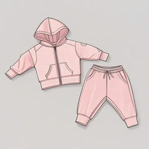 French Terry Hoodie and Jogger Set for Kids 2 Pieces Casual Clothing Track Suit for Baby Boys and Girls