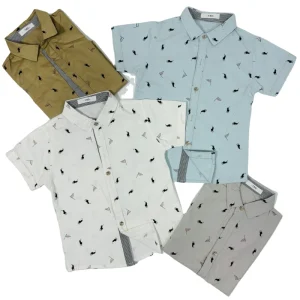 Fully Printed Children’s Clothing Shirt Made of Pure Cotton for Boys