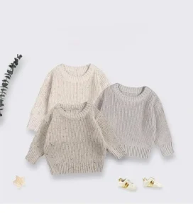 GRS Organic Cotton Unisex Knit Sweater for Baby Girl Boy Cotton Wool Long Sleeves Colorful Pattern Machine Washable Wool