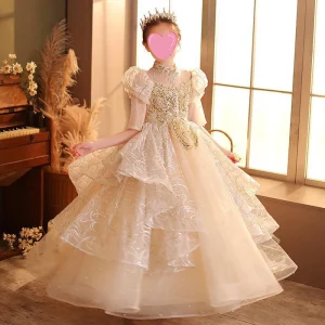 Girl Birthday Wedding Bridesmaid Dress Teen Elegant Formal Performance Costume Evening Party Gown Flower Girls’ Dresses