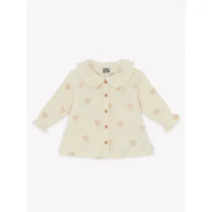 Girl Casual Breathable Cotton Ruffled Collar Opening Kids Long Sleeve Shirt Spring Autumn Comfort Fit Customized Logo