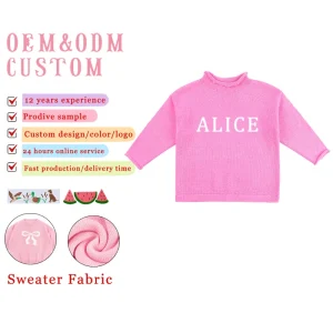 Girl Clothing Knitted Comfortable Toddler Sweater Pullover Top Long Sleeve Roll-neck Jacquard Sweater for Girl