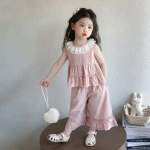 Girl Clothing Set Summer Korean Girls Sweet Baby Suits