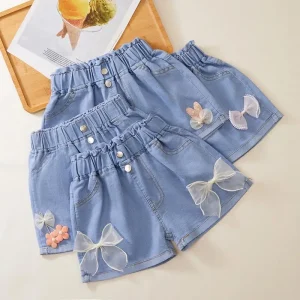 Girl Denim Shorts Summer Kids Outerwear Pants Baby Girls Summer Thin Shorts