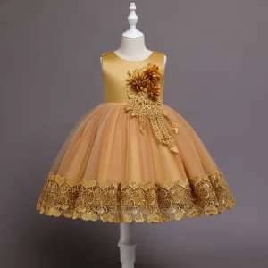 Girl Dresses Baby Kids Clothing Fancy Formal Flower Party Long Gown Birthday Princess Party Girl Full Dress