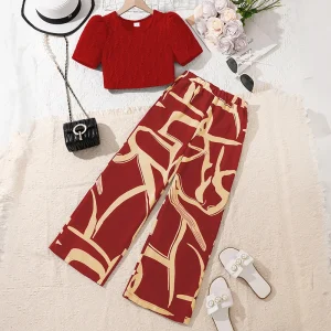 Girl Set Toddler Kids Girls Solid Short Sleeve Outfits Girl Summer T-Shirt Pants Set