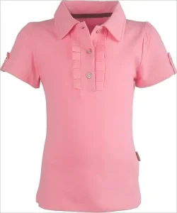 Girl Short Sleeve Summer Polos Cotton Ruffle Polo Shirt Top Kids Polo with Ruffled Collar Design for Casual Party Picnic