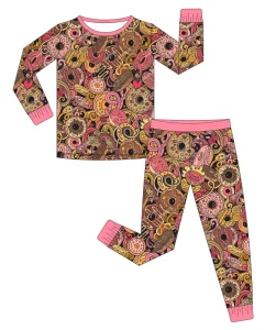 Girls 2 Piece Bamboo Pajamas Kids Clothing Set