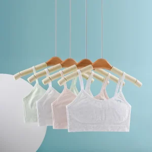 Girls’ Anti Bump Bra and Underwear Junior High School Compatible Comfortable for Primary and Big Kids