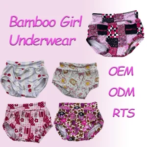 Girls Bamboo Underwear Panties Kids Daily Underwear Pants for Toddlers Custom Girl Cute Panties Pack Regular Plus Sizes Panties