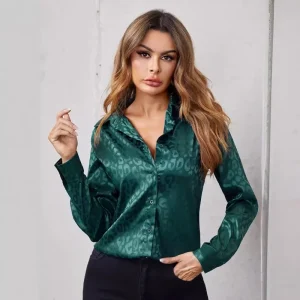 Girls Blouses Shirts Fashion Leopard Long Sleeve Tops New Women Blouse