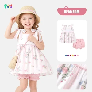 Girls Boutique Clothing Set Vintage Floral Print Tunic Top and Ruffle Bloomers 2 Piece Toddler Outfits