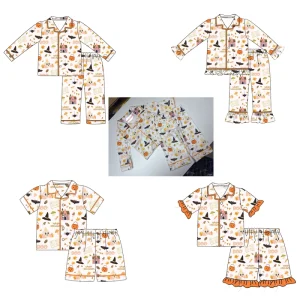 Girls Boutique Clothing Sets Winter Halloween Kids Bamboo Pyjamas Family Sleepwear Holiday Girls Pajamas