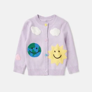 Girls’ Cardigan Sweater Top Woolen Shirt for Little Girls