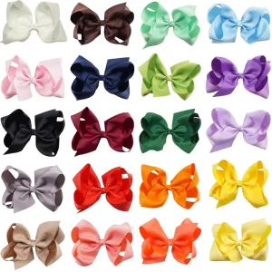 Girls Cheer Bow With Elastic Loop 4 Inch Bow With Hair Bands Holiday Dancing Hair Bow Ribbons Accessories for Kids Girls