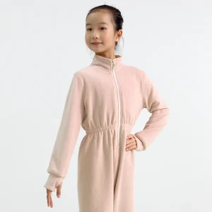Girls Children Winter Double Sided Polyester Spandex Warm Stage and Dancerwear Jumpsuit for Training