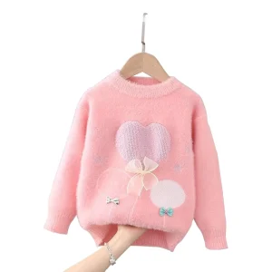 Girls Children’s Clothing Autumn and Winter Sweet Girl Knitted Sweater Cute Bunny Sweater Girl Baby Sweater
