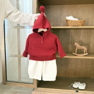 Girls Clothes Acrylic Sweater Leisure Two-piece Set Spring Autumn Unisex Infant One-year-old Soft Long Sleeve