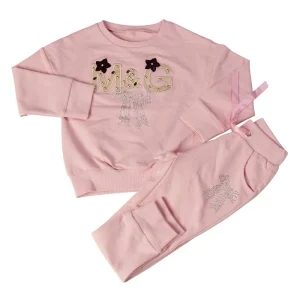 Girls’ Clothing Sets Long Sleeve Casual Boutique-Style Knit Fabric Suit for Spring & Autumn