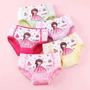 Girls Cotton Underwear Various Lovely Cartoon Patterns Soft Skin Friendly Breathable Cute Printed Designs