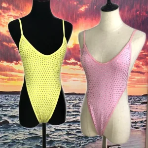Girls Crystals Swimwear Bling Beachwear Exotic Outfit With Rhinestones