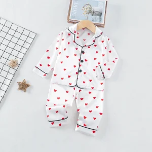 Girls’ Cute Cartoon Pajama Set Soft & Breathable 2 Piece Kids Sleepwear for Home & Night Available