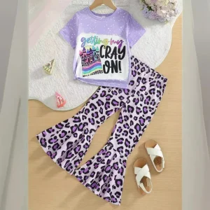 Girls’ Fashion 2 Piece Set Summer Clothing Casual Kids Outfit Multi Color Options