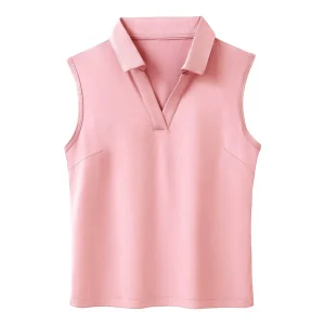 Girls Golf Polo Shirts Kids Sleeveless V Neck Shirts Soft Fabric with Lightweight Breathable for 5-12 Years