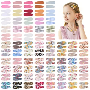 Girls Handmade Fabric Snap Clips Baby Girls Hair Clips Toddler Hair Clips