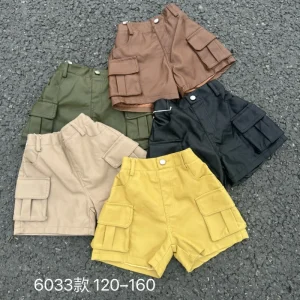 Girls High Waist Solid Color PU Board Shorts Breathable Summer Spring Children Casual Shorts