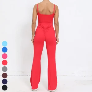 Girls Jumpsuits Women’s Gym Ladies Sports Playsuits One Piece Nude Feeling Adjustable Straps Scrunch Butt Yoga Bodysuits
