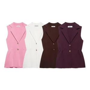 Girls Knit Sleeveless Sweater Vest for Women