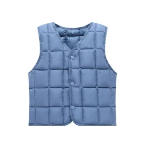 Girls Light Weight Winter Warm Kids Sleeveless Puffer Down Vest Outerwear Gilet Waistcoat