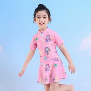 Girls One-Piece Children’s Swimsuit Girls Princess Dress Baby Sunscreen Swimsuit Big Kids