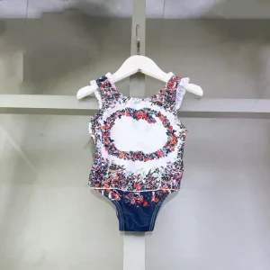 Girls One Piece Floral Swimsuit Breathable Sportswear Plus Size for Kids